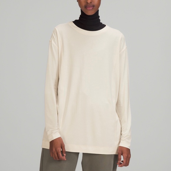 lululemon athletica Tops - Lululemon Modal Pleated Back Long Sleeve Size 6 in WHTO